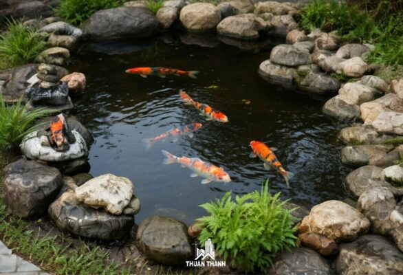 Tiểu cảnh hồ cá Khu vực ăn uống