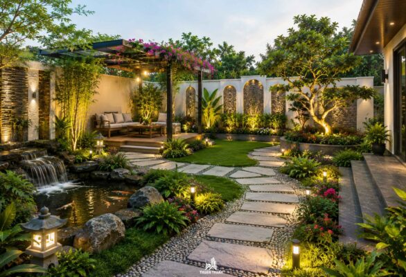 Tiểu cảnh sân vườn Tiểu cảnh sân vườn